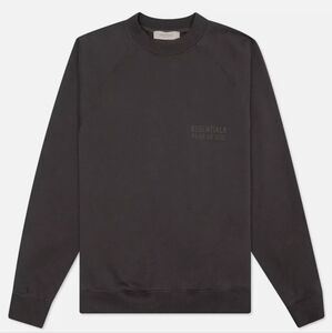 Fear of God Essentials raglan crewneck sweatshirt off black XXS